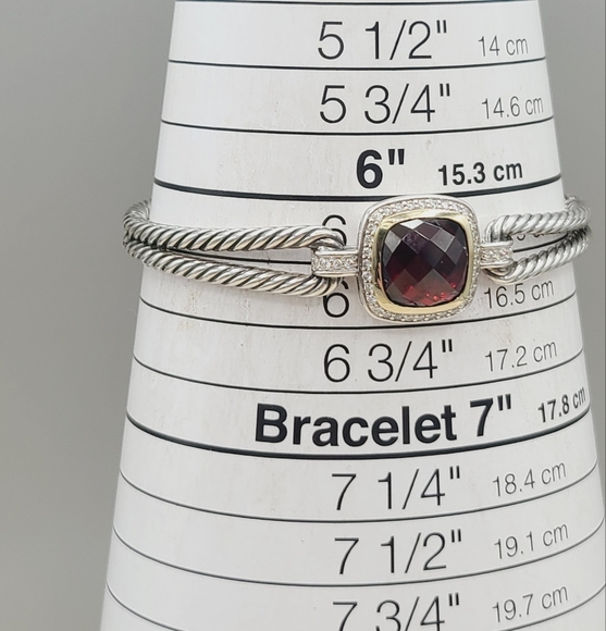 David Yurman Albion Bracelet With Garnet, Diamonds and 18k Gold - Picture 2 of 12